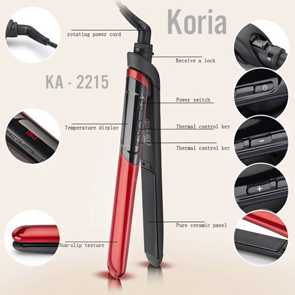 Máy duỗi tóc chỉnh nhiệt Koria KA-2215