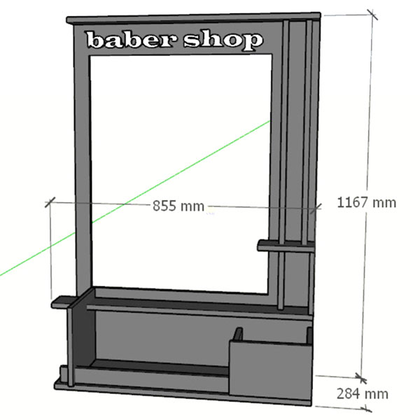 Kệ gương tiệm tóc Barber BK-441